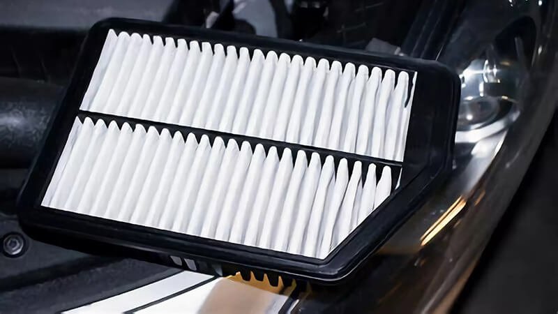 Variety of new air filters displayed, designed for high-efficiency airflow in vehicles.