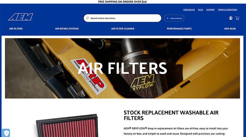 image of AEM Dryflow Air Filter