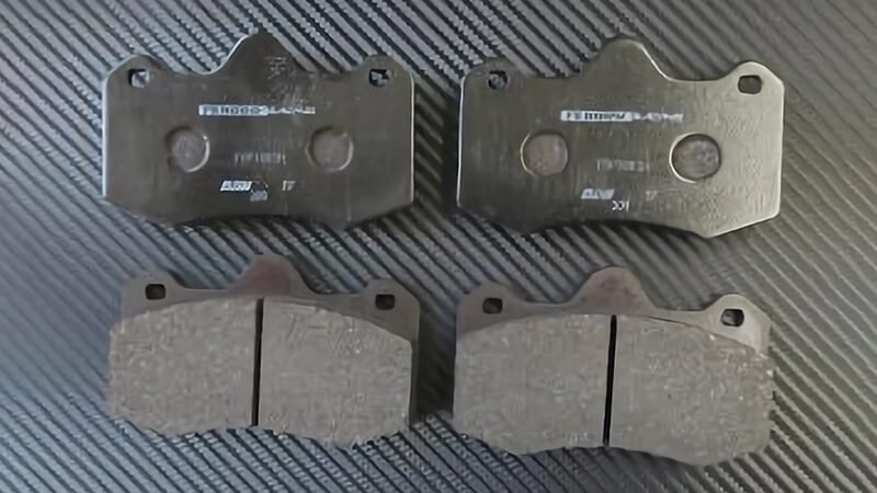 OEM brake pad front and back view