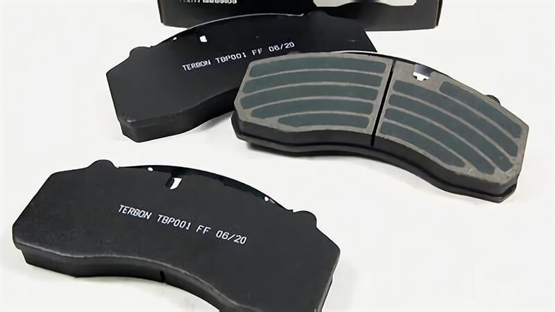 Brake pads with printed labels